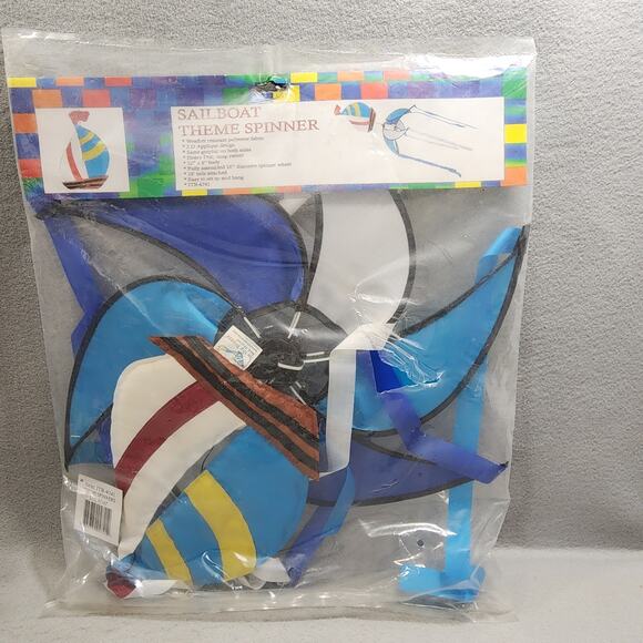 Sailboat Theme Spinner Weather Resistant 2D Appliqued Polyester Inthe Breeze NWT - Picture 4 of 7